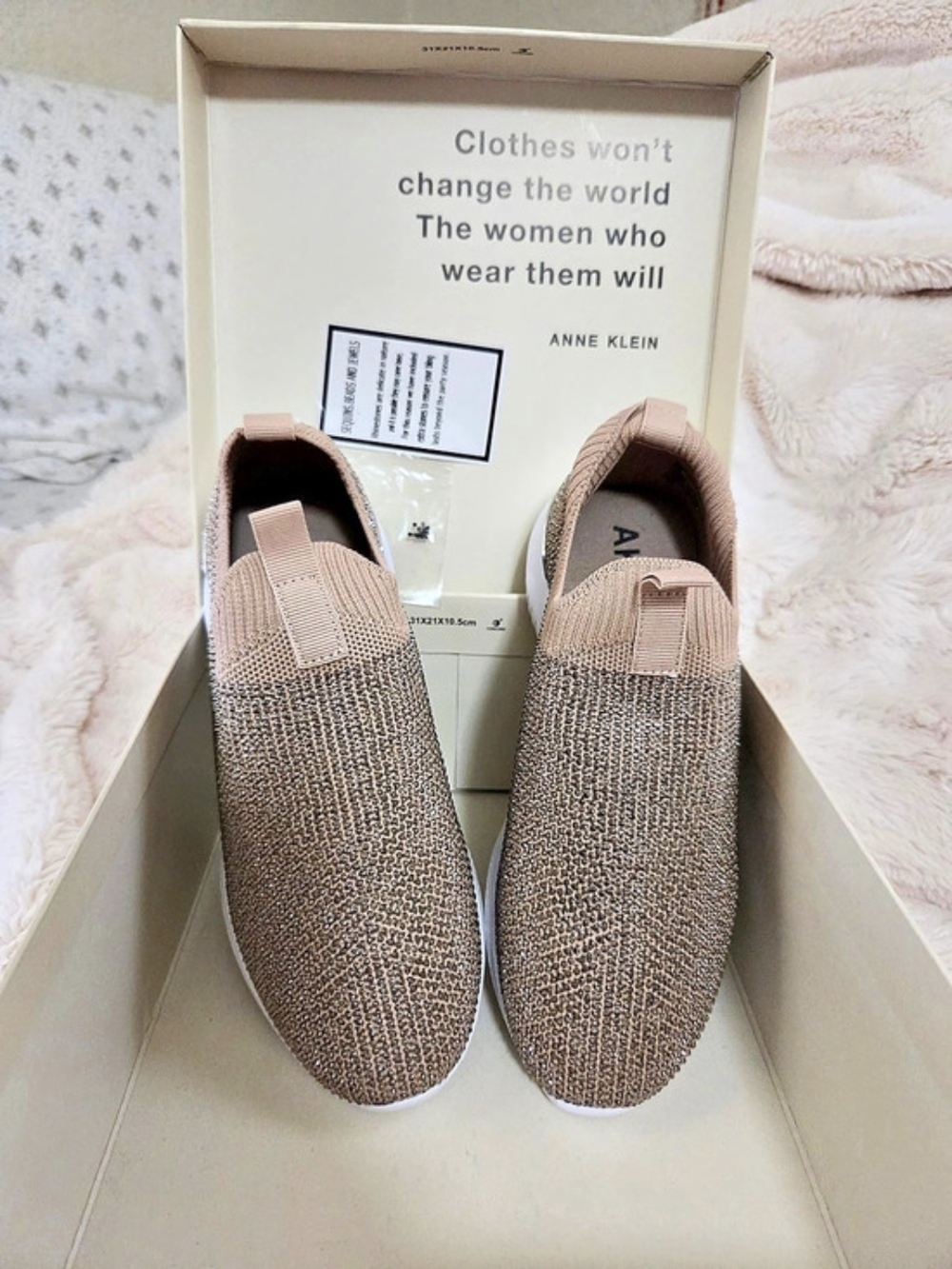 Anne Klein Mylee Slip-On Sneaker Sparkle Sneakers in Pink
